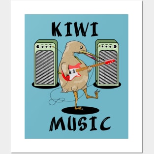 Kiwi Playing Guitar Posters and Art